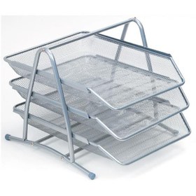 Resim Rubenis Evrak Rafı Metal Perforeli 3 LÜ Gümüş 9181 