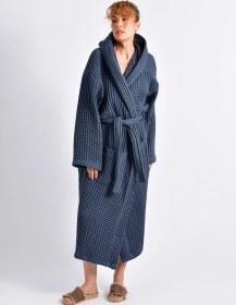 Resim Lacivert Waffle Gofre Bornoz Çok Renkli 