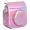 Resim Fujifilm Instax Mini 12 Makine Uyumlu Pembe Parlak Deri Kılıf 
