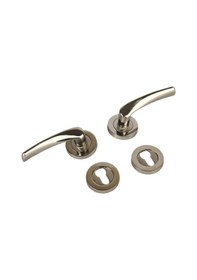 Resim Bravo Rozetli Yale Kapı Kolu Nikel Saten 