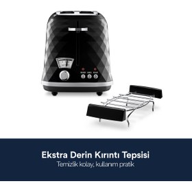 Resim DeLonghi Brillante İki Dilim Ekmek Kızartma Makinesi CTJ 2103.BK 