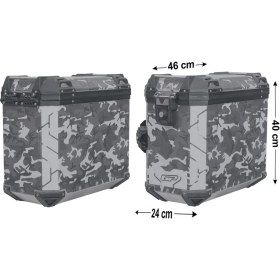 Resim Gp Kompozit DSN01 Universal 40 Lt x 2 Desenli Alüminyum Motosiklet Yan Çanta Seti 