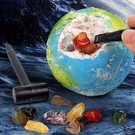 Resim Gezegen Arkeolojik Kazı Oyuncak, Çocukların Kazı Yaparak Değerli Taş Hazinesi Kutusu 