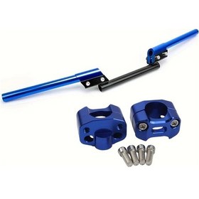 Resim Tongdashop Mavi Alüminyum Alaşım Motosiklet Tutamaçları - Ayarlanabilir Fat Bar Bağlantısı, Geliştirilmiş Kavrama Ve Stabilite 