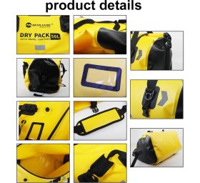 Resim Creatorally Marjaqe 50L Motosiklet Kuru Çanta Kuyruk Bagaj Çantası Pvc Su Geçirmez Spor Çantası Motosiklet Kamp Tekne Balıkçılık Kayak (Yurt Dışından) 