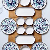 Resim Kitchen Life Stackable Etnik Desen 14 Parça Kahvaltı Takımı - Mavi 