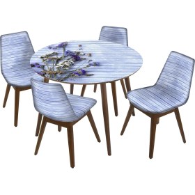 Resim Reconcept Defne Sandalye Yemek Masa Takımı Mutfak Masası Balkon Masası 