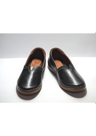 Resim Beety 902 Hakiki Siyah Deri Rok Babet Kadın Ayakkabı Siyah 