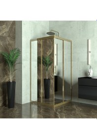 Resim Tekno Duş Bronze Vega 6mm Reflekte Cam Kare Duşakabin Şeffaf 