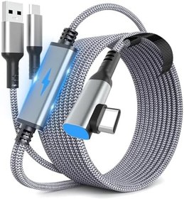 Resim Meta Oculus Quest 3 için Bağlantı Kablosu 16 FT, Quest 2/Pro Aksesuarları, 3'ü 1 Arada Şarj, USB C ile VR Kulaklık için Yeterli Güç (Oynarken 16FT- Şarj) 