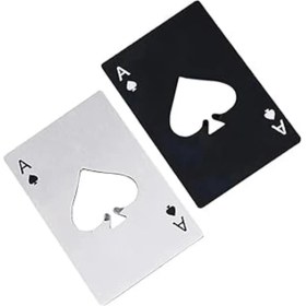 Resim AyrStore Poker Kart Maçı As'ı Paslanmaz Çelik Şişe Açacağı Gümüş 