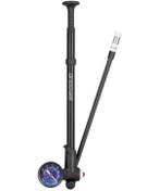 Resim Didadodo Yüksek Basınçlı Bisiklet Pompası 400psı Lastik Şişirme Hava Pompası Basınç Ölçerli Ve Arka Süspansiyon Siyah, Hızlı Şarjlı Siyah 