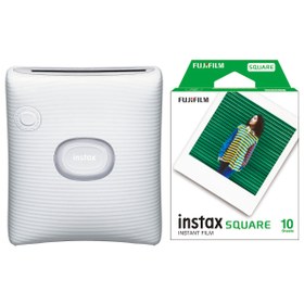 Resim Instax SQ Link Beyaz Ex D Akıllı Telefon Yazıcısı ve 10'lu Film 