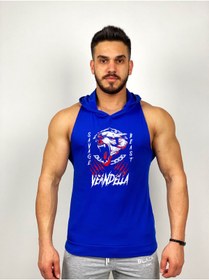 Resim Black İstanbul Savage Beast Veandella Baskılı Kapüşonlu Fitness Atleti 