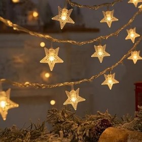 Resim Coverzone 3 metre Led Işıklı 20'li Yıldız Işık Zinciri Dekoratif Pilli Aydınlatma Ev Dekorasyonu Süsleme Salon Oda Merdiven Balkon Süslemeleri için Yılbaşı Eğlence Doğum Günlerine Özel Aydınlatma 