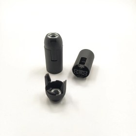 Resim Dekoratif Plastik E-14 Düz Geçmeli Duy Siyah (2 Adet) 