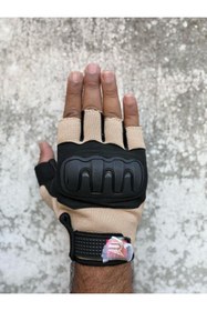 Resim MOTOKIT Revertech Aura Krem / Yarım Parmak - Kaymaz Avuç İçi Özellikli Motosiklet Eldiveni (Erkek) 
