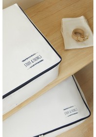 Resim Ocean Home Textile 2'li Mega Boy Lacivert Fermuarlı Beyaz Renk Stuff & Things Baza Altı Hurç Set 74 X 46 X 22 Cm Beyaz 