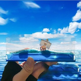 Resim Gajeena Akrilik Gemi Suları Botu, Deniz Macerası Dekoratif Masa Oyuncak, Ev Ofis Vitrin Modeli, Sıcak Su İle Tekrardan Aktifleştirilebilir, Gönüllü Hediyelik Kutulu 