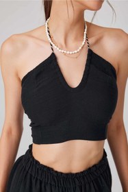 Resim Niseko Siyah Bağlama Crop 