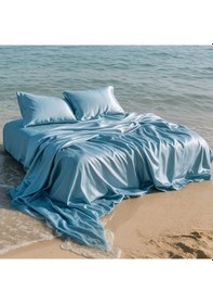 Resim Antibakteriyel Terletmeyen İpek Saten Yastık Kılıfı 2'li 50x70 Mavi Diğer 