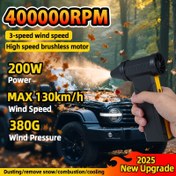 Resim HIPAPPY Taşınabilir Turbo Jet Fan Hava Üfleyici - 400.000 RPM Yüksek Hızlı Elektrikli Hava Süpürgesi, 380g İtme Gücü, 3 Hız Ayarlı, 10000mAh USB-C Hızlı Şarj & Fırçasız Motor ile Kar Temizliği, Soğutma, Barbekü, Kamp İçin - Kompakt ve Hafif Tasarım, Harika Babalar Günü Hediyesi, Turbo Jet Üfleyici, Dış Mekan Temizlik Aracı, Ergonomik Tutuş, Güçlü Rüzgar, Araba Sahipleri İçin 