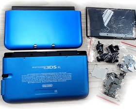 Resim Maitlan Mavi Renk 3DSXL Ekstra Muhafaza Kılıfı Kabukları Muhafaza Komple Set Değiştirme, Eski 3DS XL/LL 3DSLL Konsolu için, Dış Kapak Plakaları + Düğmeler, Vidalar, Stylus, Pedler, Ekran Koruyucu, Çıkartmalar 
