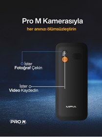 Resim MPIA Yerli Üretim Kameralı Türkiyede İlk Sesli Menü ve Aramalı Büyük Ekran Tuşlu Cep Telefonu 16GB Hediye 