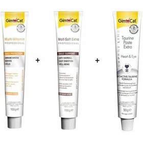 Resim Gimcat Malt Soft Extra 100 G + Multivitamin 100 G + Taurin Paste 50 G 