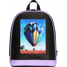 Resim Mini Smart Bag Mor LED Ekranlı Sırt Çantası, Motorcu Çantası 
