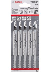 Resim Bosch T 345 XF Progressor For Wood and Metal Dekupaj Bıçağı 5'li - 2608634994 