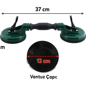 Resim Plastik Çiftli Vantuz Cam Vakumlu Fayans Ahşap Tutucu Taşıma Araba Kaporta Göcük 2'li Çektirme 