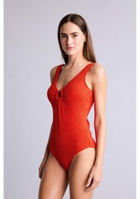 Resim Defacto Regular Fıt Kırışık Dokulu Mercan Mayo G4635ax26smrd272 Kırmızı-rd272 