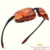 Resim Willowhaven Blue Rimless Spor Gözlükleri Erkek Ve Kadın İçin Hafif Gece Görüşü Çizilmeye Dayanıklı Tr Çerçeve 