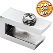 Resim Cam Tutucu Ahşap Raf Tutucu Cam Etejeri Metal U Tipi Krom Metal Vidalı (4 ADET) 