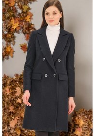 Resim Z6672 Dewberry Bayan Palto-düz Lacivert-düz Lacivert 