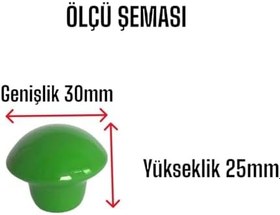 Resim Glaswen 8 Adet Yeşil Mantar Düğme Kulp Çocuk Bebek Mobilya Çekmece Dolap Kapak Kulbu Metal Kulp Aksesuarları Vidalı 