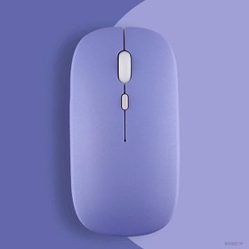 Resim Lenovo Tablet İle Uyumlu Şarj Edilebilir Sessiz Mouse Bluetooth + 2.4Hz Wifi Kablosuz Mouse Fare Lavanta 