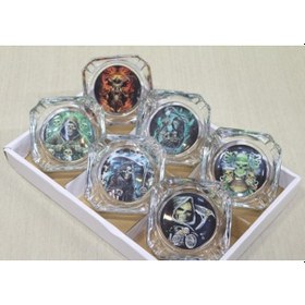 Resim Büro Ev Ofis Dekoru İçin Cam Model Kül Tablası Tip Küllük 