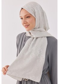 Resim Mirsoy Scarf Daka Desen Parlak Jakar Şal - Kırık Beyaz Kırık Beyaz 