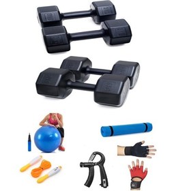 Resim Ps Spor 18 Kg Dambıl Set 6kg X2 Ad 3kg X2 Ad + 5 Çeşit Egzersiz Seti 