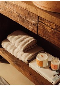 Resim Fine Cotton Bej Yüz Havlusu 90x50 Cm Renkli 