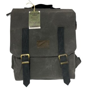 Resim Old Cotton Cargo Vintage Salaş Su Geçirmez Design Unisex Laptop Bölmeli Gezi Okul Seyahat Kamp Sırt Çantası 29x35cm Siyah 