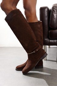 Resim 5in1Canpolat Kahverengi Süet Klasik Binici Çizme 24449 