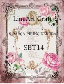 Resim Lineart Pirinç Dekopaj Kağıdı 9 Parça Set-014 