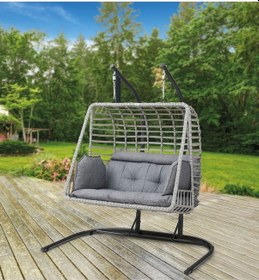Resim Tu Tienda Çift Kişilik Rattan Salıncak Gri 