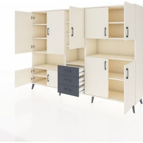 Resim Hyperion Dolap 13 Raflı 3 Çekmeceli 9 Kapaklı 220x44x163 Aytaşı-a Aytaşı-aytaşı/antrasit 