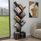 Resim Enda Home Erine 8 Raflı Zikzak Kitaplık Antrasit 