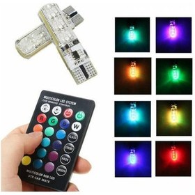 Resim Uzaktan Kumandalı 18 Led T10 Renk Değiştiren Çakarlı Park Ampulu 