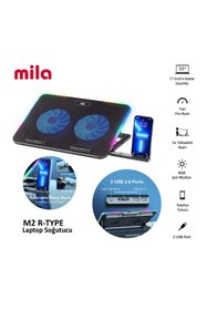 Resim Hepta Collection Classone Mila Serisi M2 R-TYPE RGB Işıklı, 2 Büyük Fan, Telefon Standı,2 USB Notebook Soğutucu Stand 